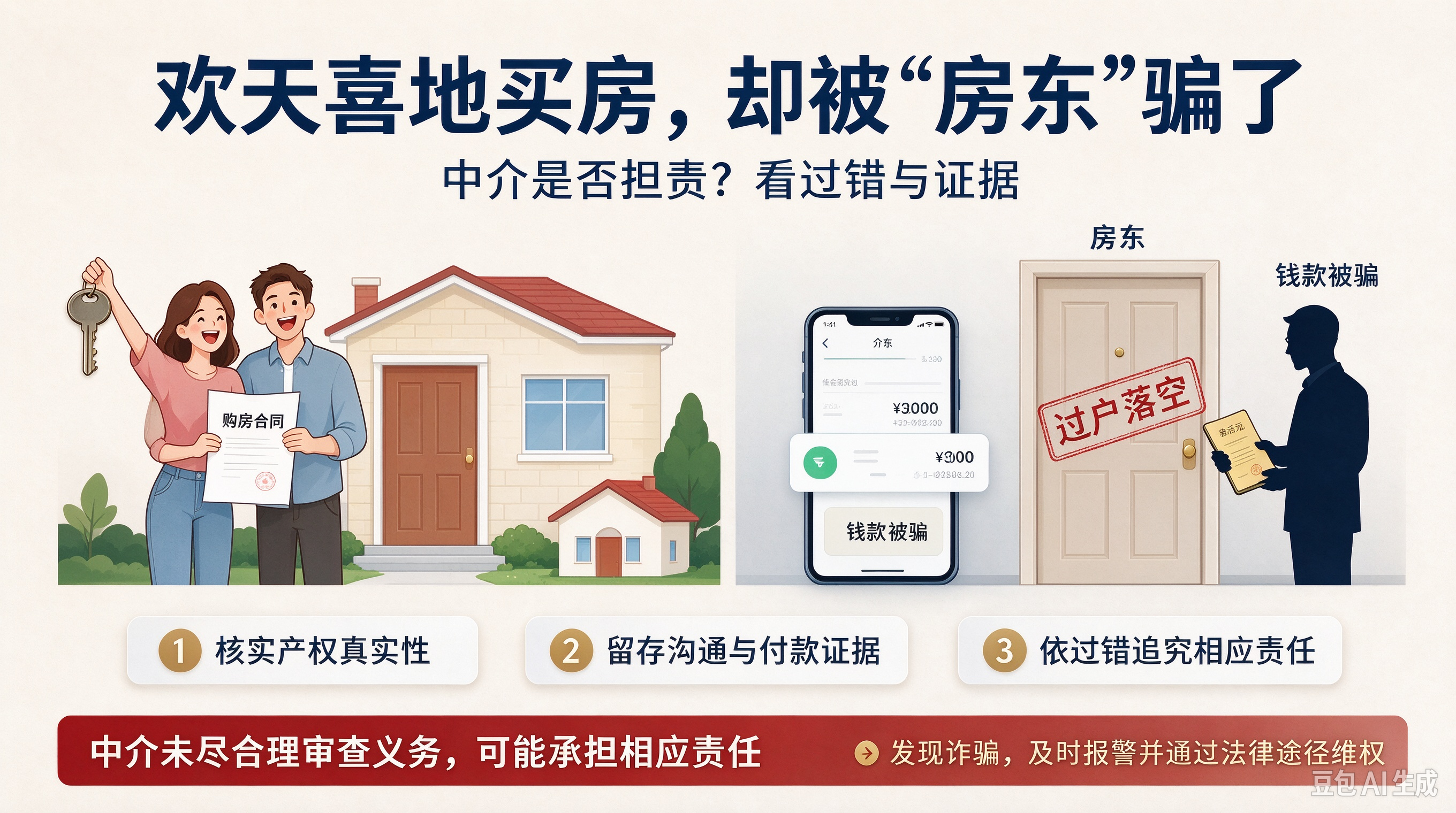 房产动迁|（转载）欢天喜地买房却被“房东”骗 中介是否担责？